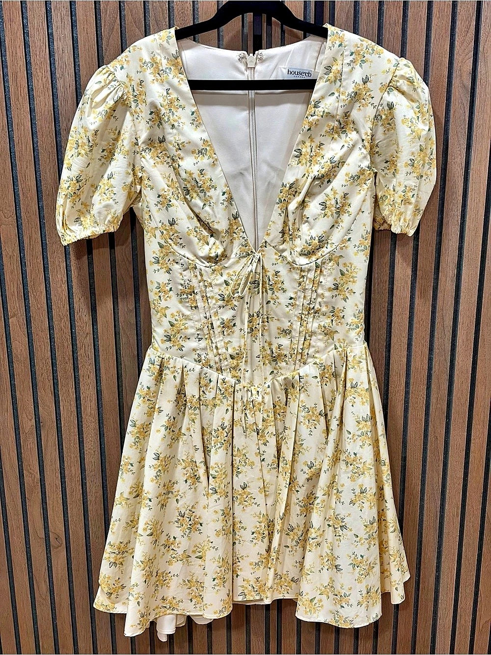 House of CB Imani Buttercup Floral Mini Dress Yellow & White Like New